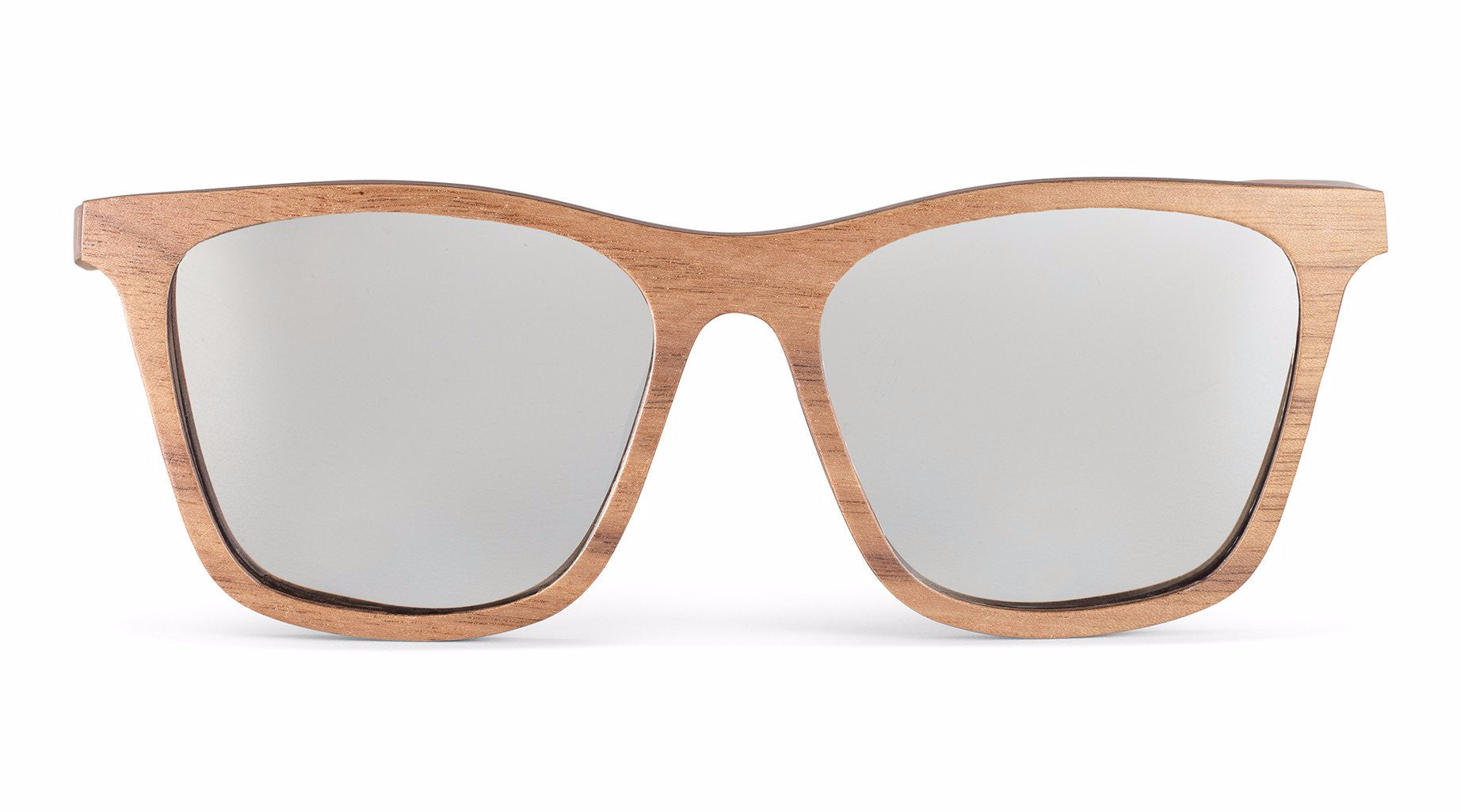 Knight Silver Walnut Wood Sunglasses Front