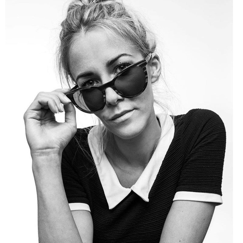 Wooden Cat Eye Glasses SideRoot